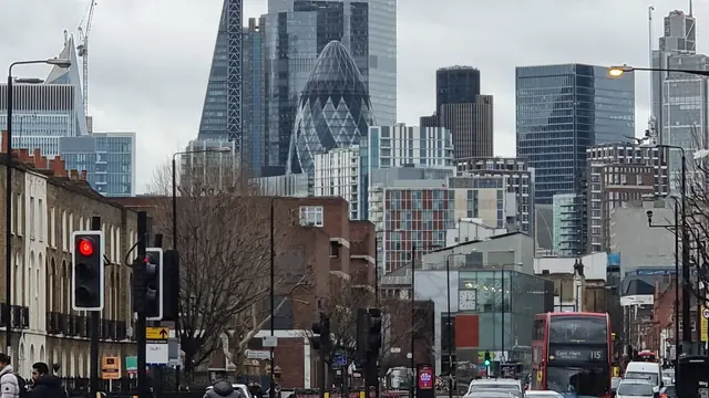 The City of London financial district skyline in 2023