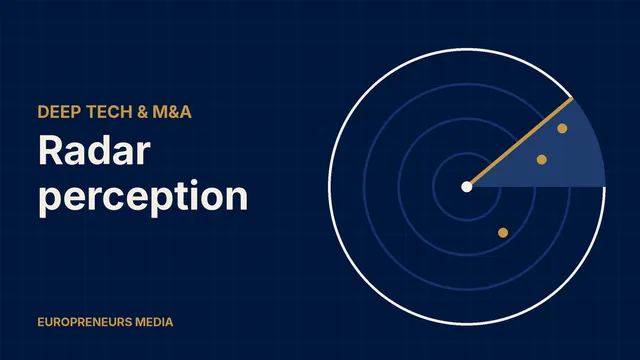 Abstract Europreneurs Media graphic: radar rings with a sweeping beam and detected targets