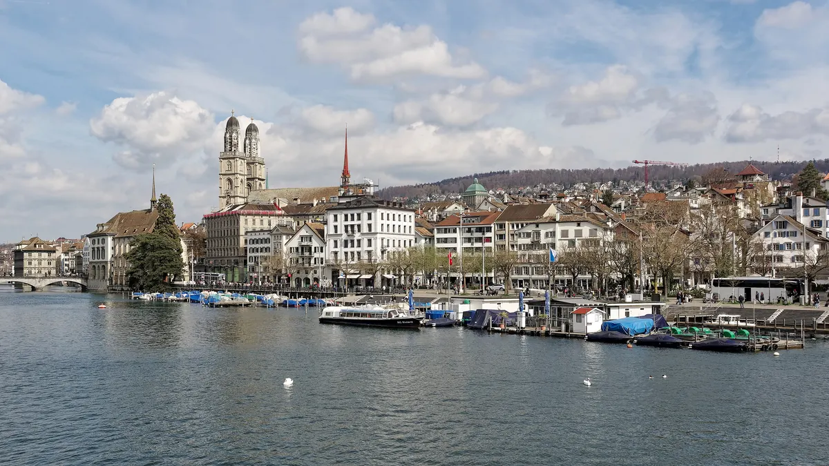 The Grossmünster and the Limmat river in Zurich