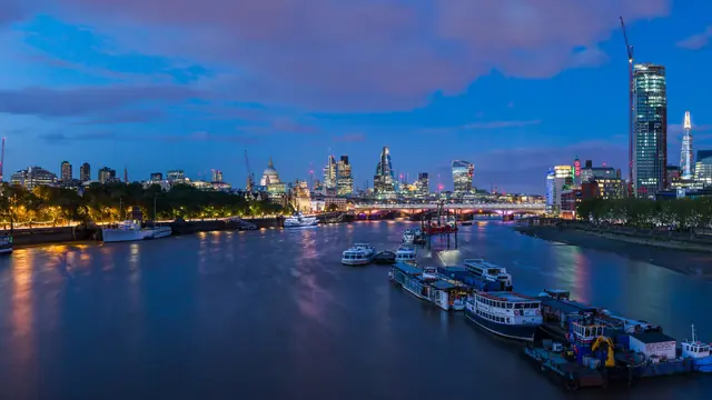 The London skyline seen from Waterloo Bridge