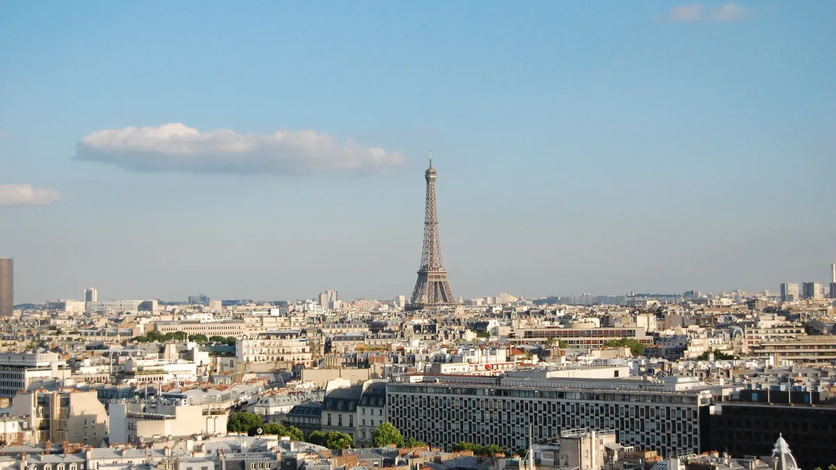 Paris rooftops and the Eiffel Tower