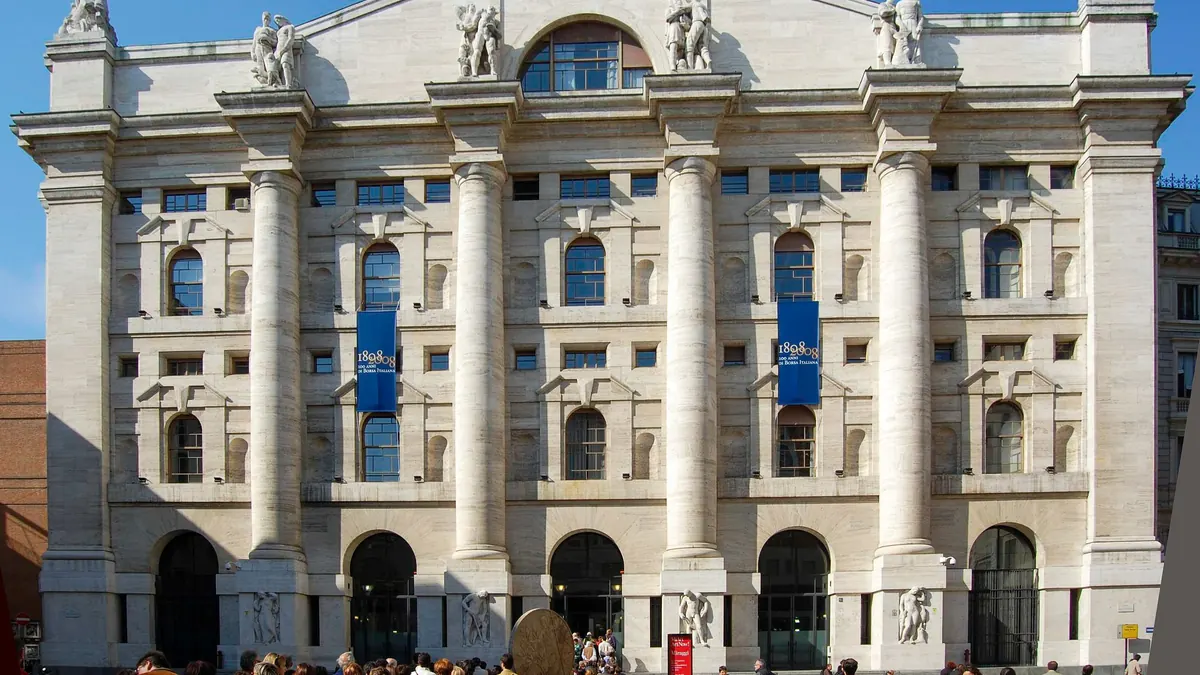 Palazzo Mezzanotte on Piazza Affari in Milan, home of the Italian Stock Exchange