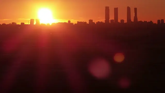 The Cuatro Torres business district on the Madrid skyline